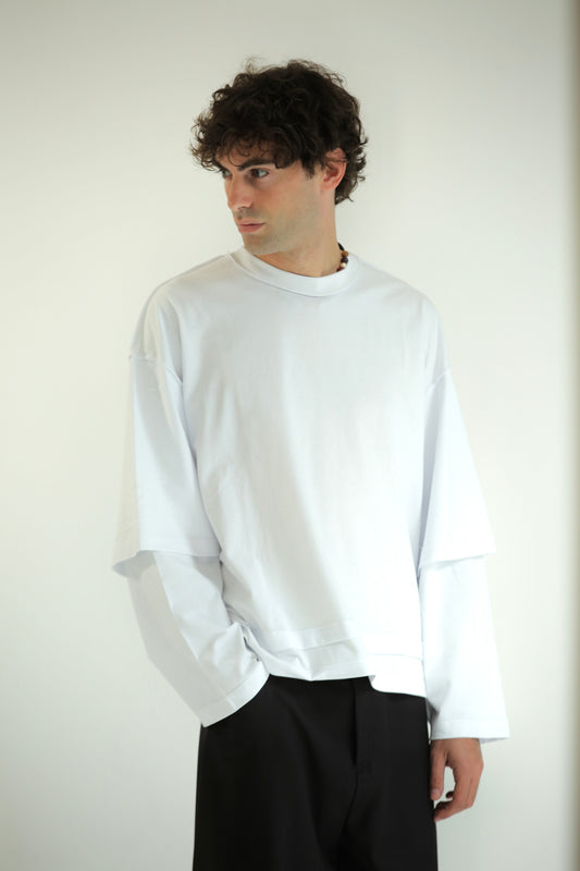 Long sleeve bianca rovescio