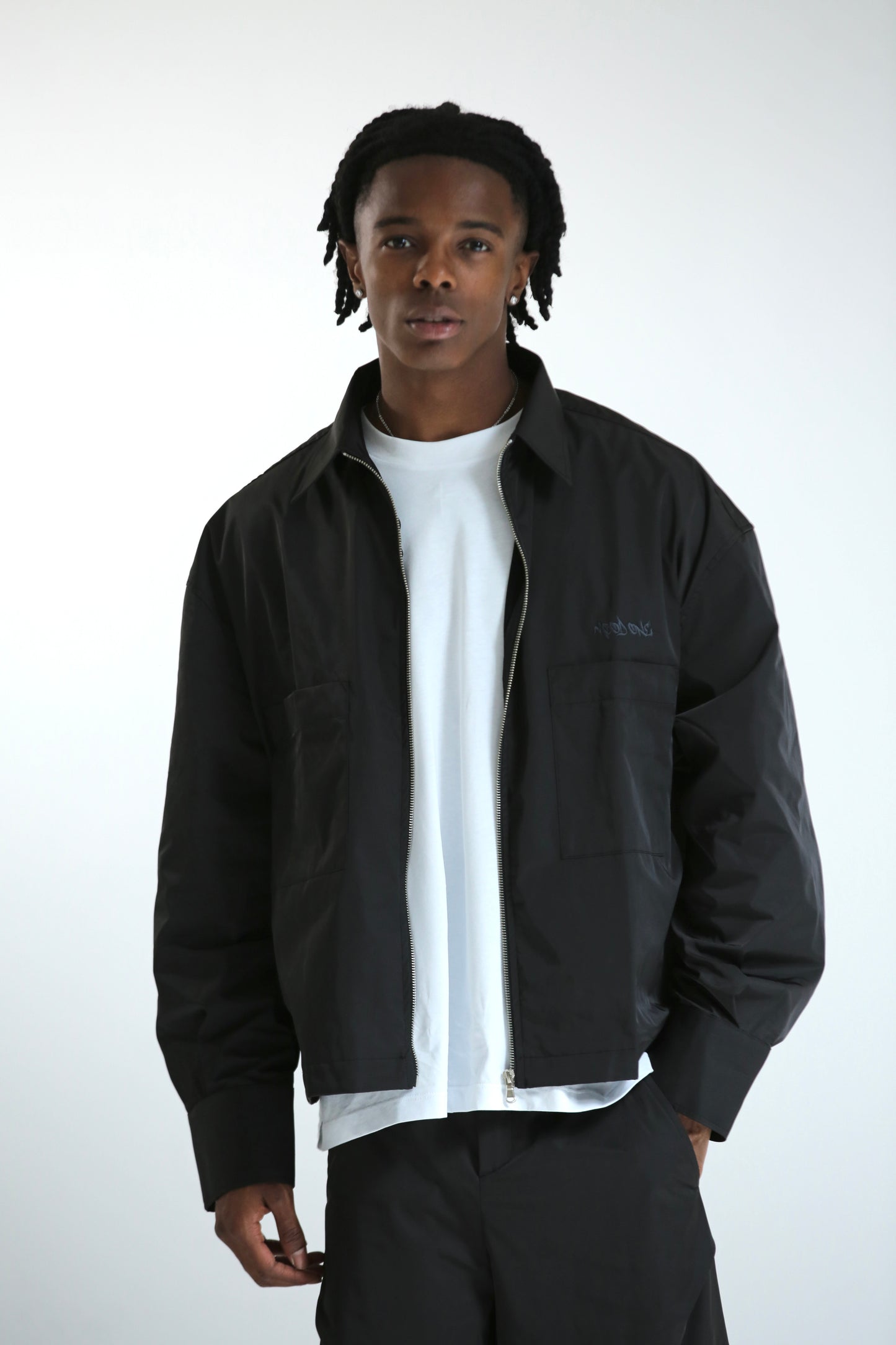 Work shirt nylon crop nera