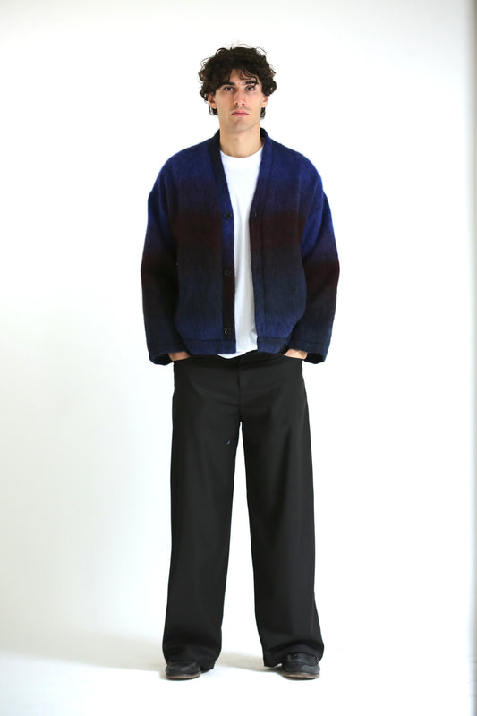 Cardigan mohair blu rosso