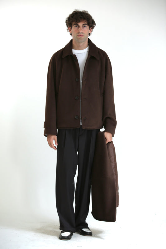 Pantalone vita alta fondo largo MORO