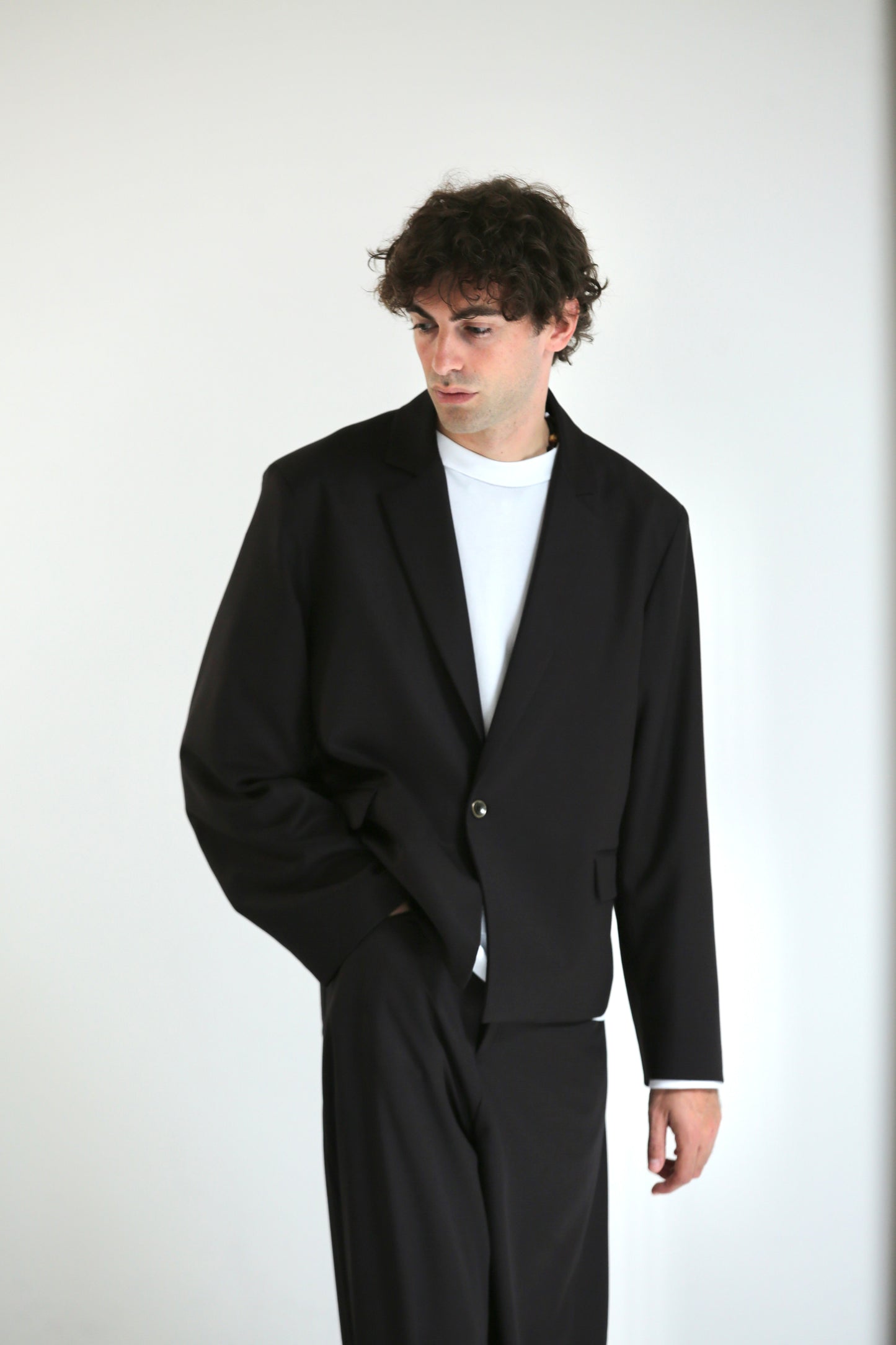 Giacca monopetto crop MORO scuro