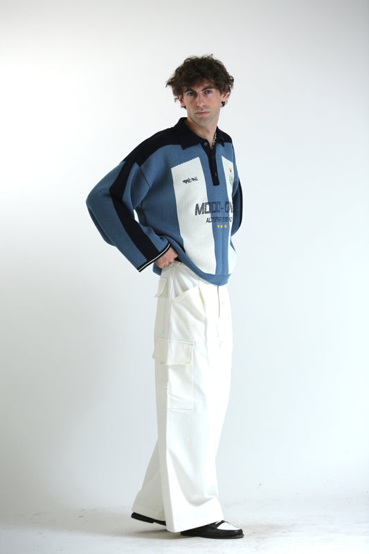 Pantalone tasconato bianco cotone