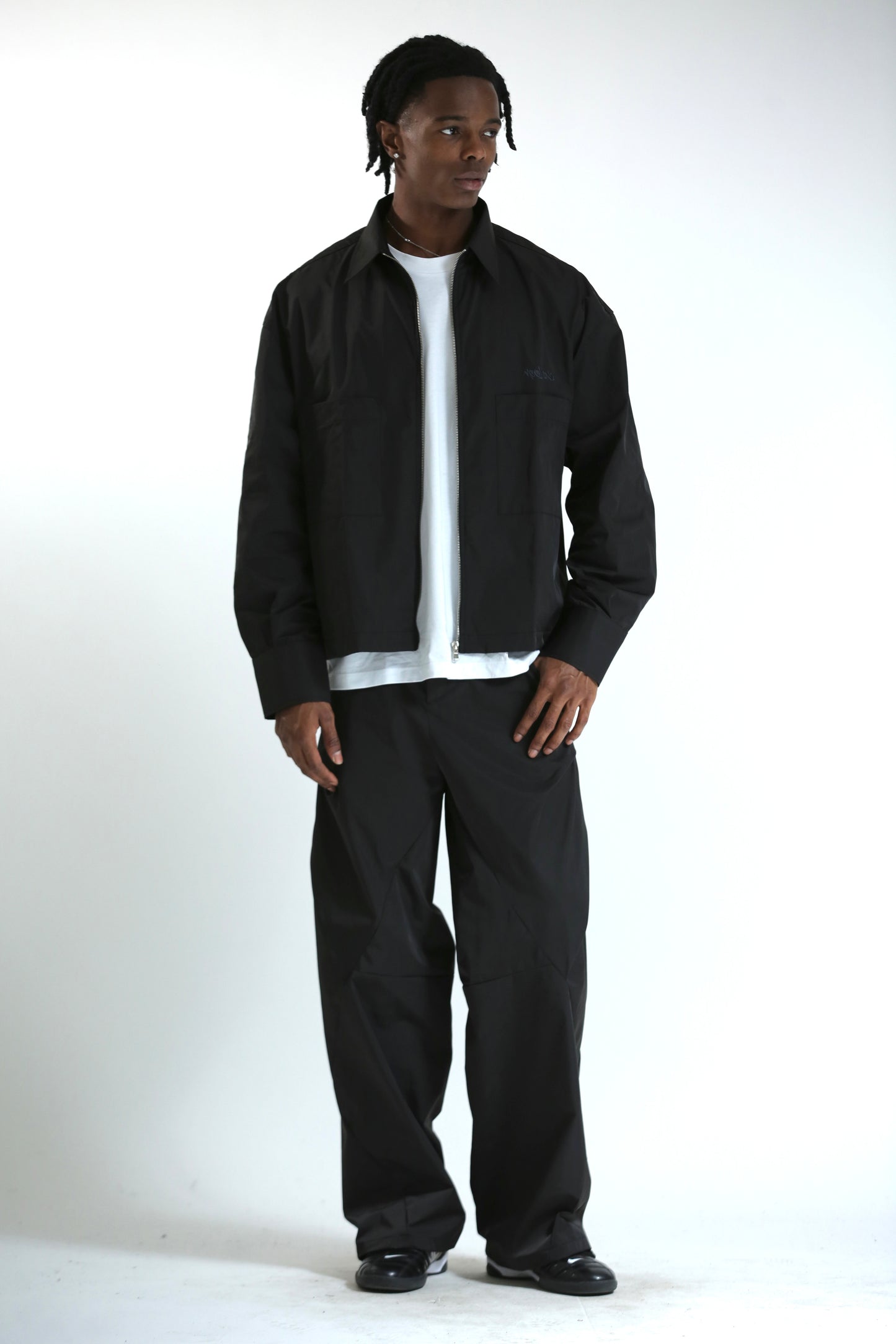 Work shirt nylon crop nera