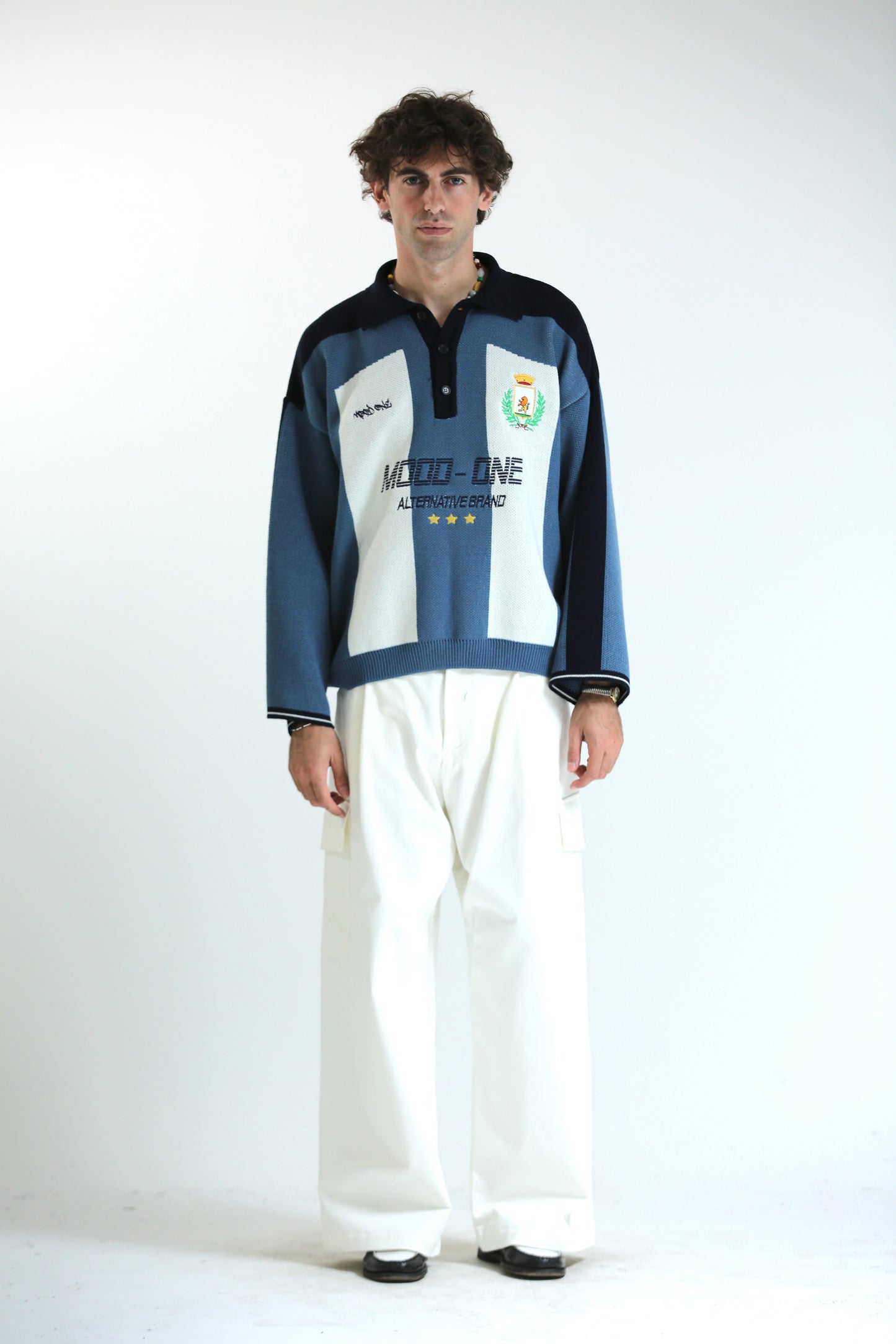 Maglione FOOTBALL celeste bianco