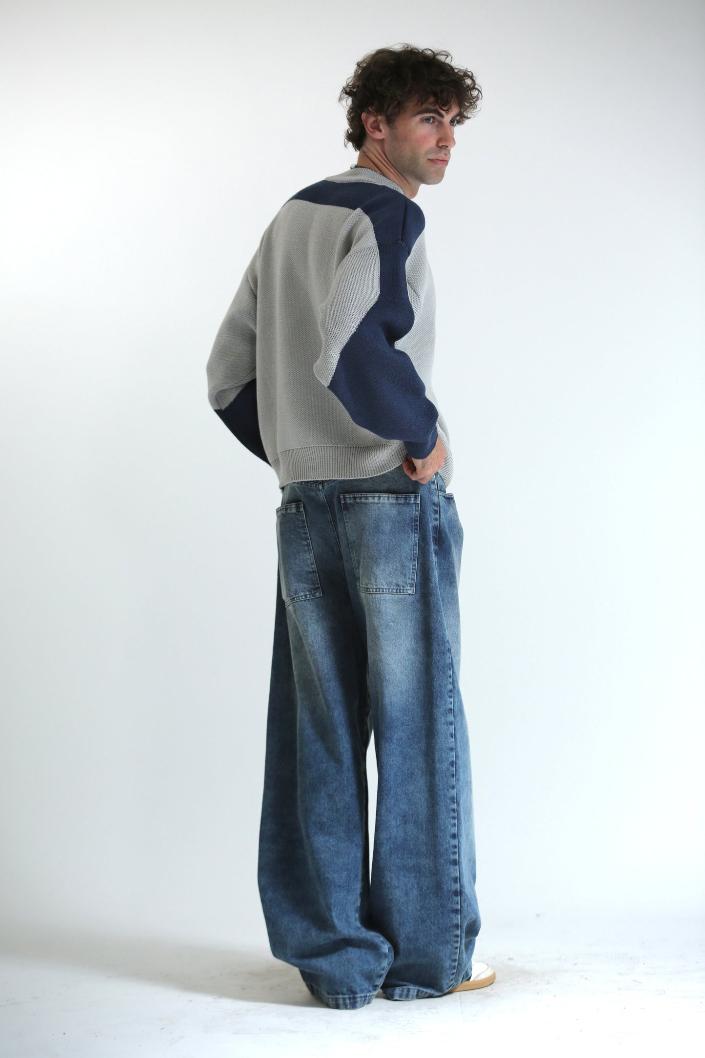 Maglione logo grigio