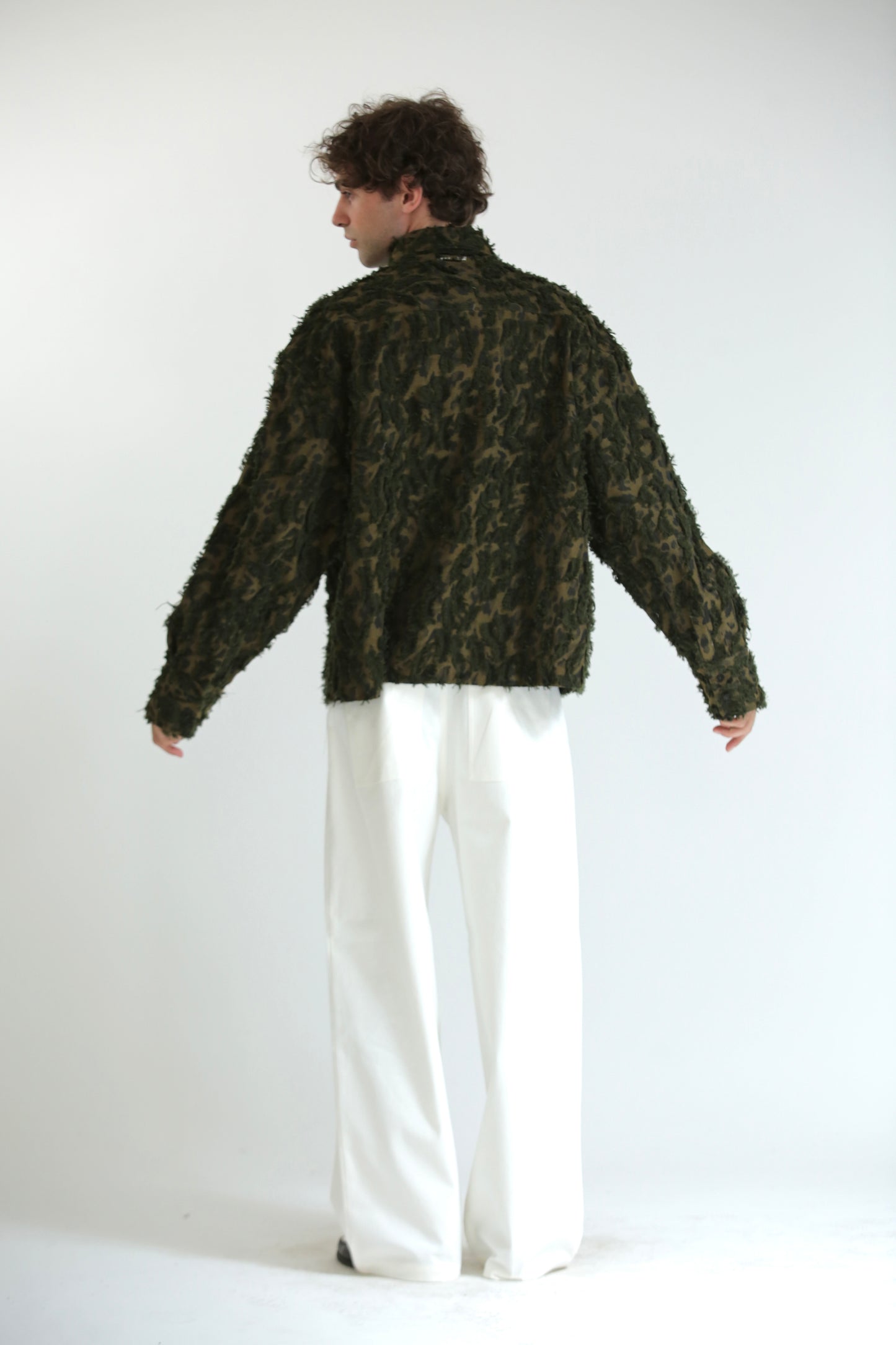 Camicia in rilievo verde