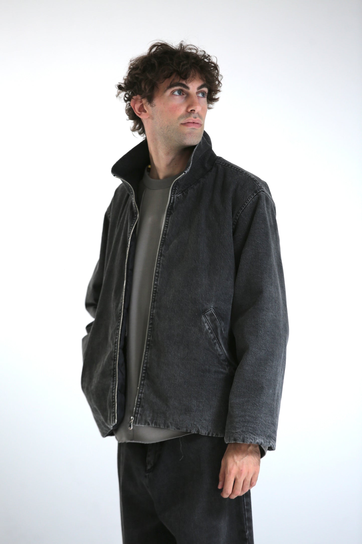 Giubbotto denim lavaggio black