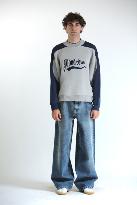 Maglione logo grigio