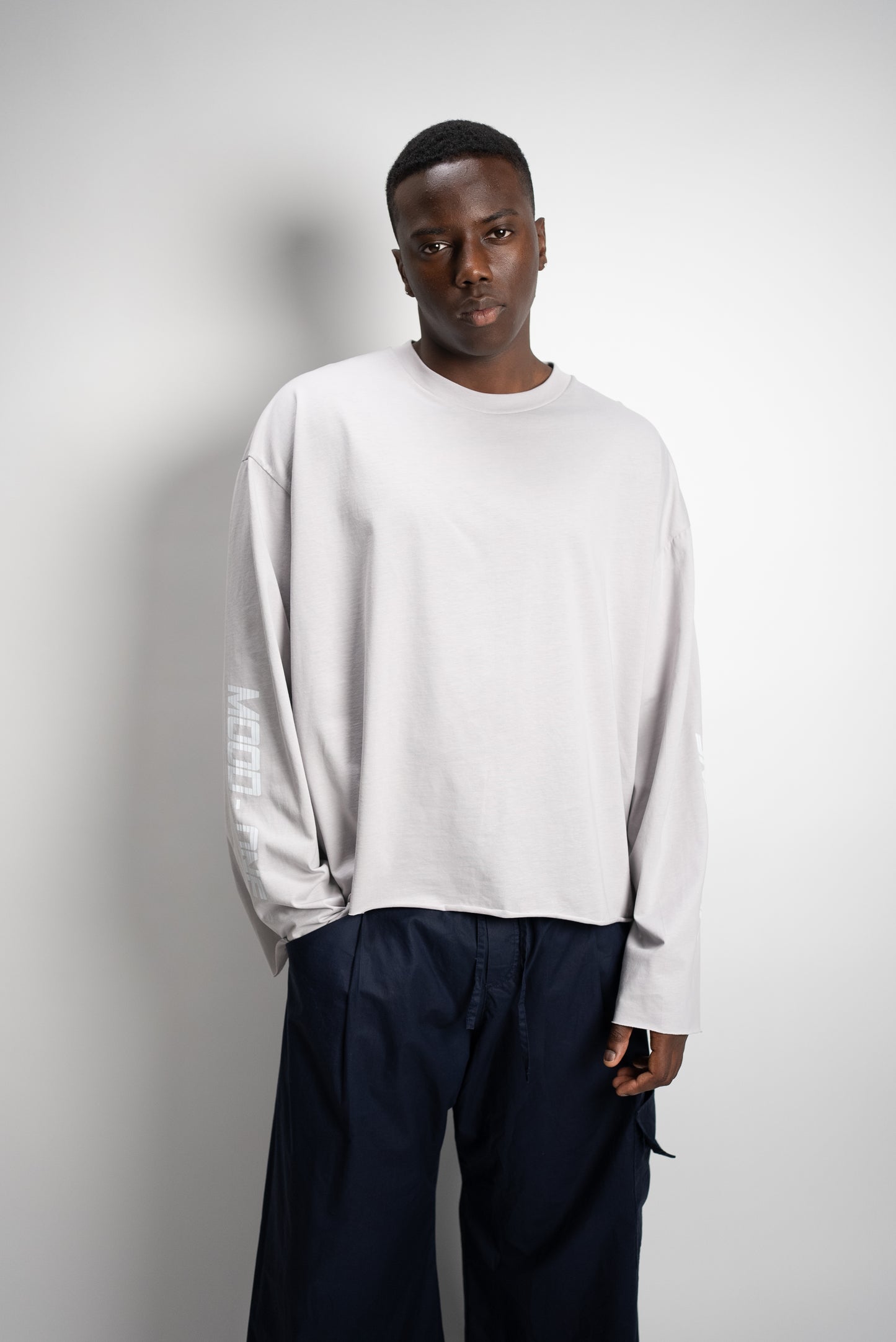 Long sleev unisex grigio perla