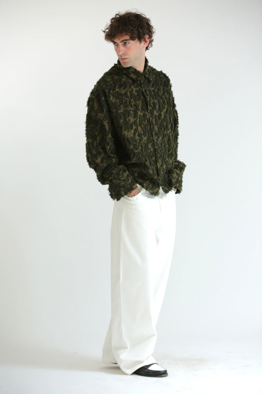 Camicia in rilievo verde