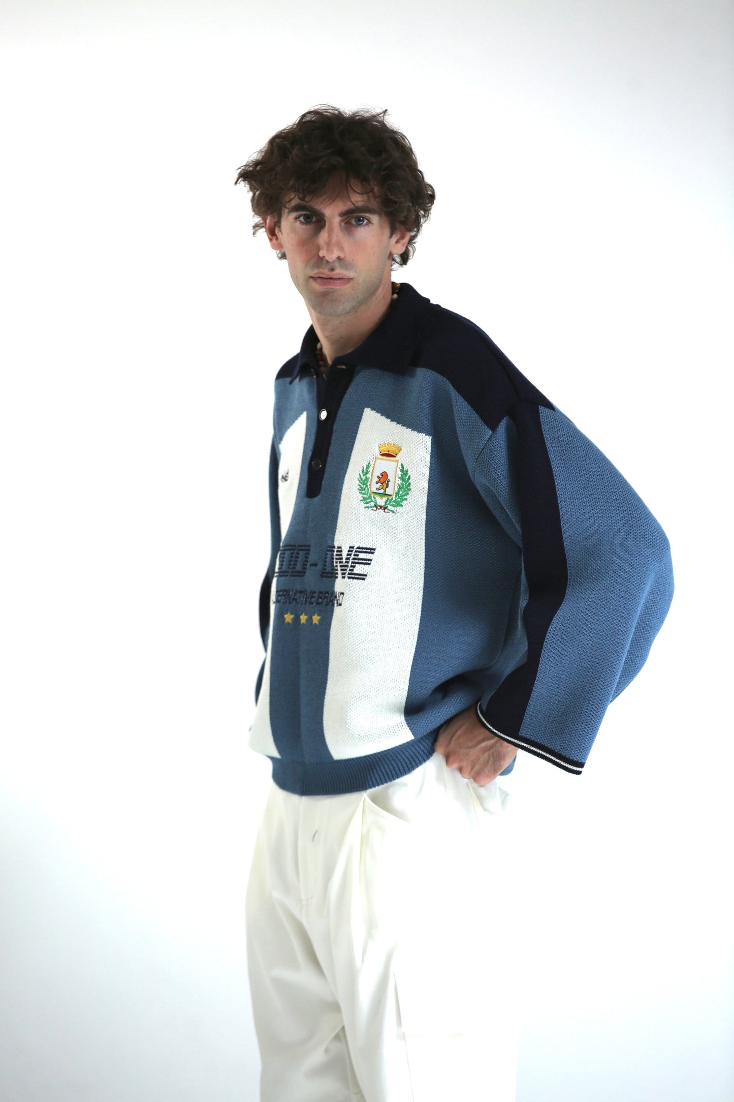 Maglione FOOTBALL celeste bianco