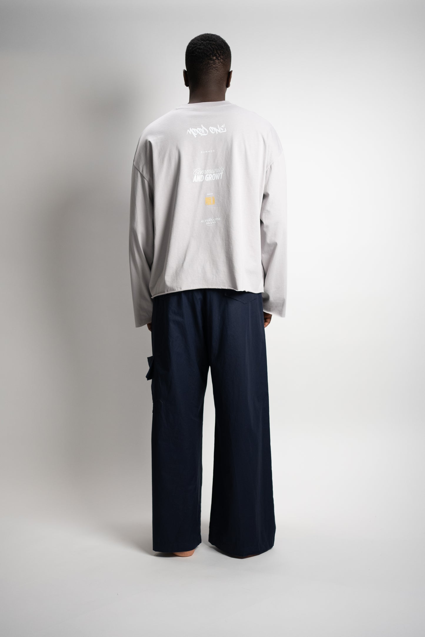 Long sleev unisex grigio perla