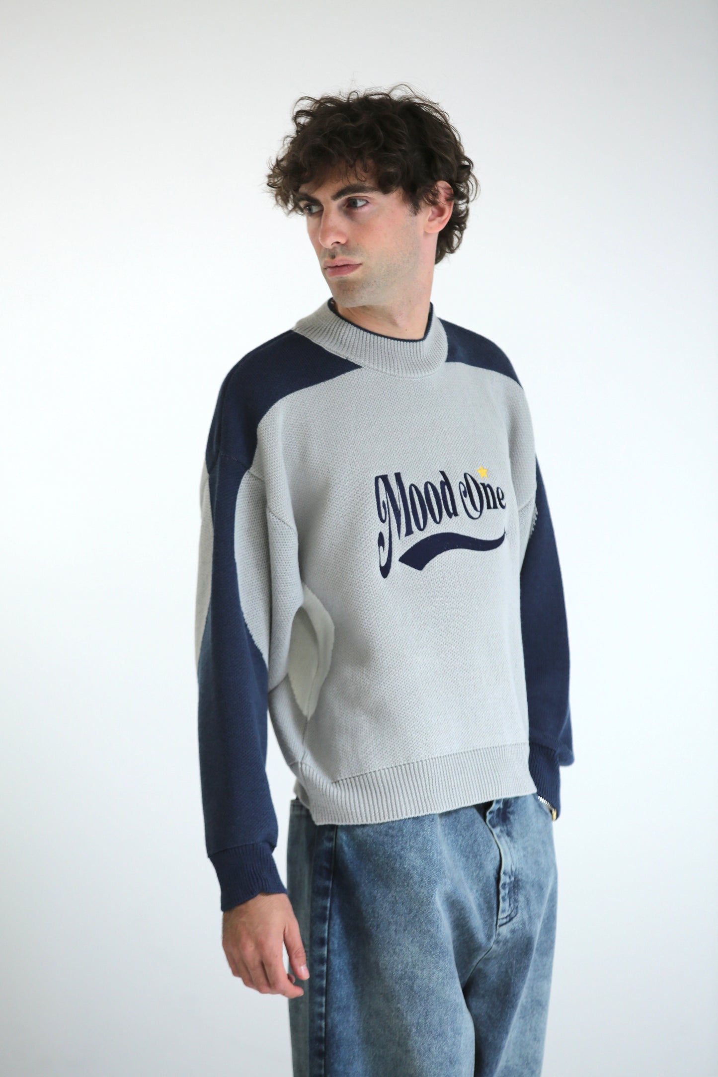 Maglione logo grigio