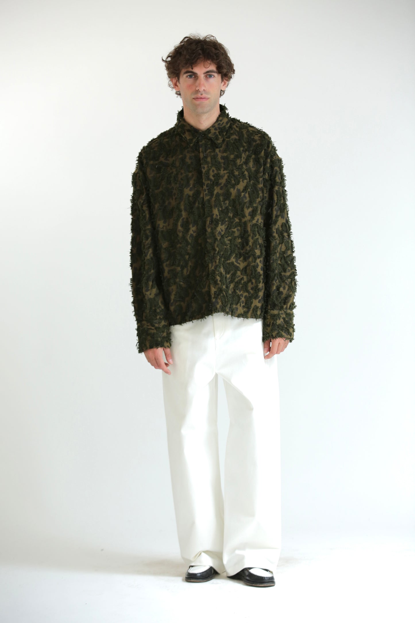 Camicia in rilievo verde