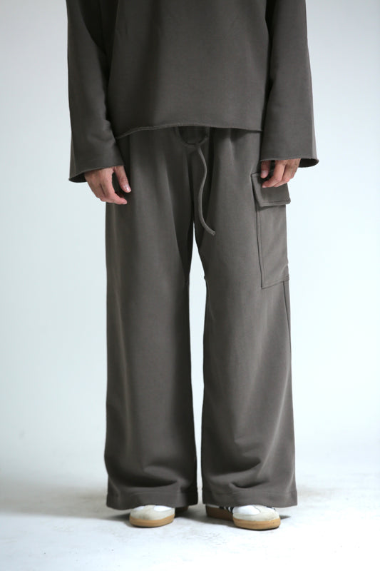 Pantalone Baggy felpa tasconato moro