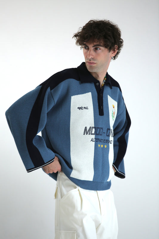 Maglione FOOTBALL celeste bianco