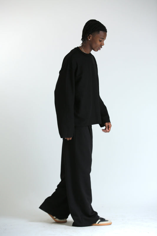 Pantalone Baggy felpa tasconato nero