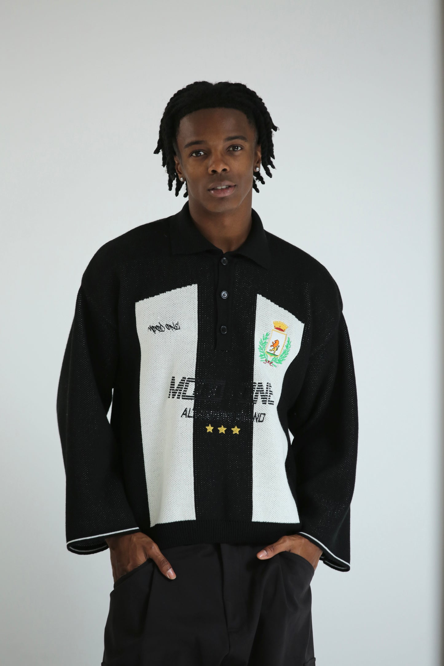 Maglione FOOTBALL bianco nero