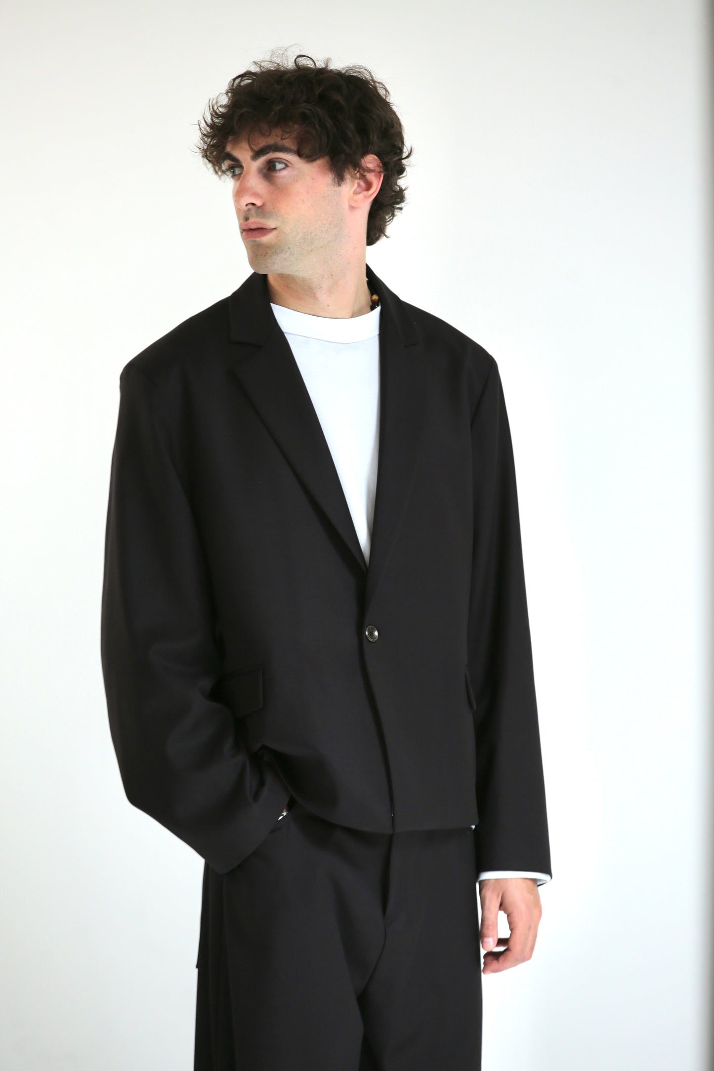 Giacca monopetto crop MORO scuro