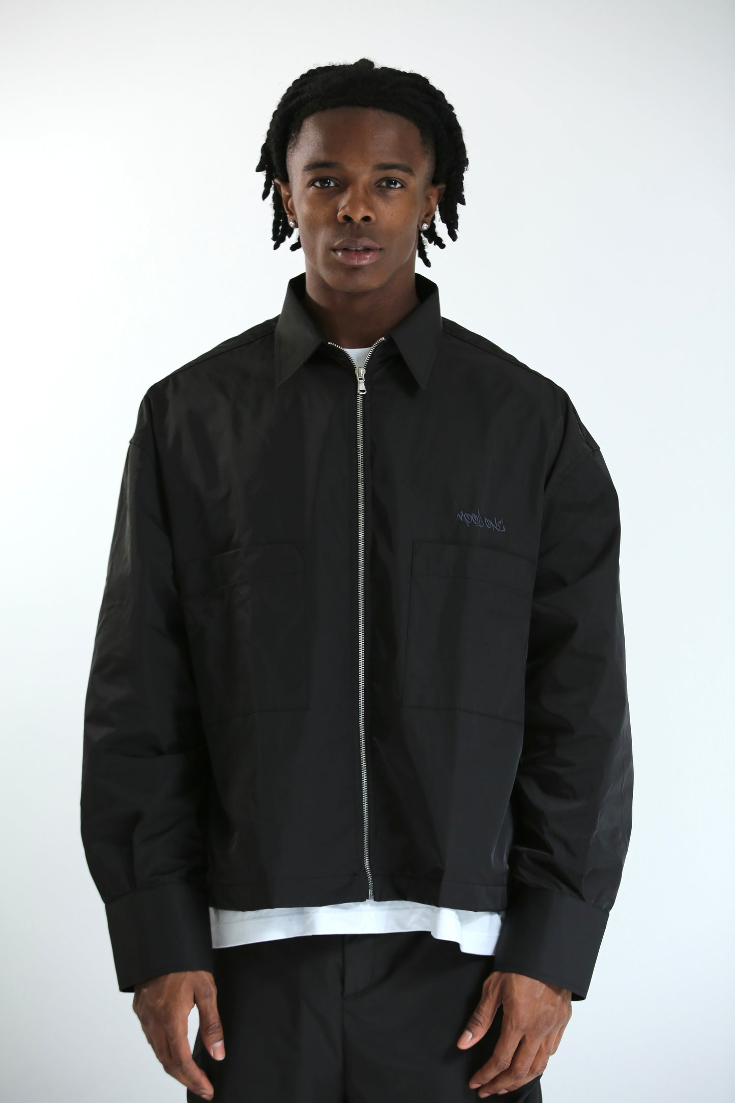 Work shirt nylon crop nera