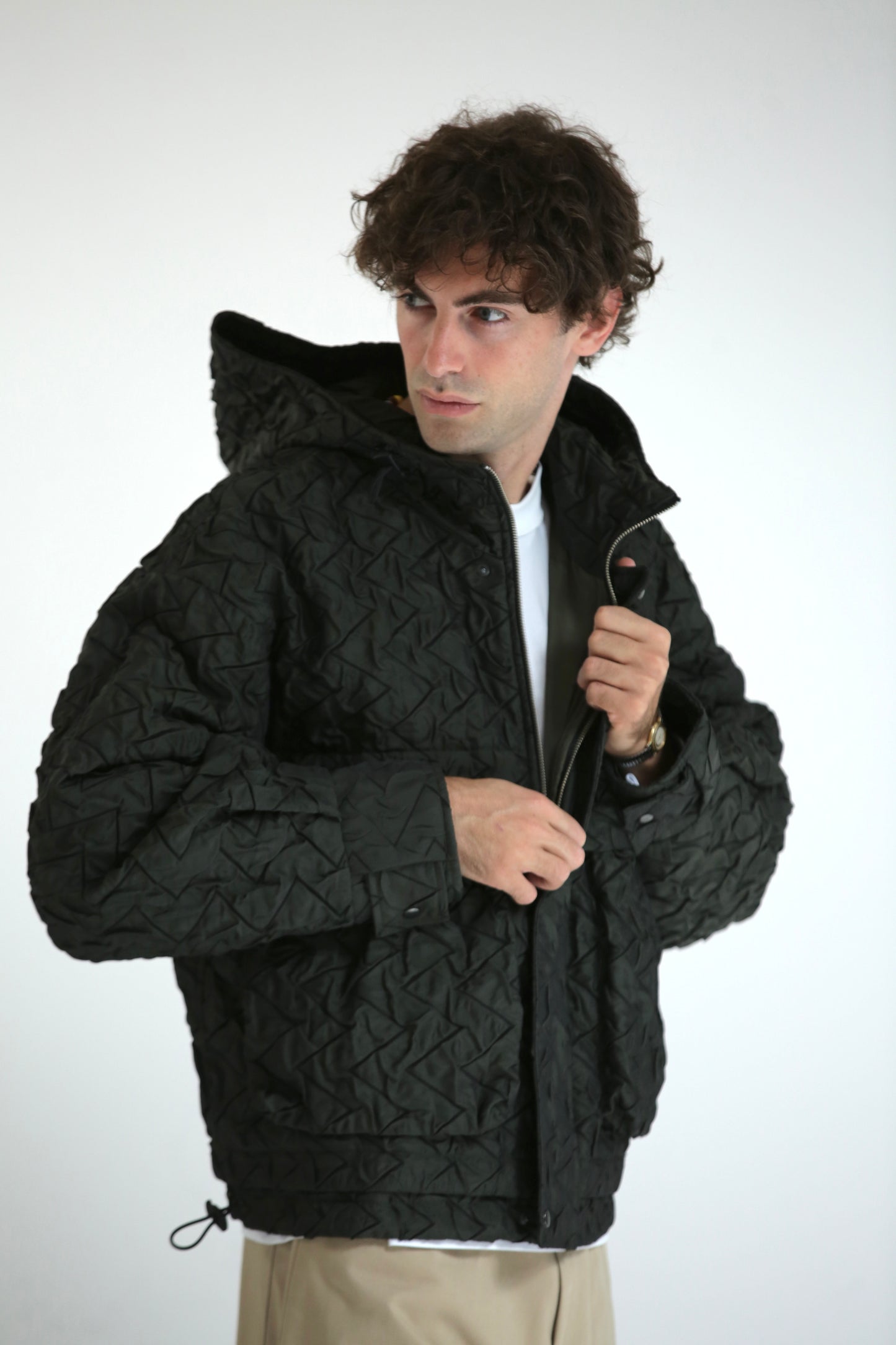 Bomber trapuntato verde