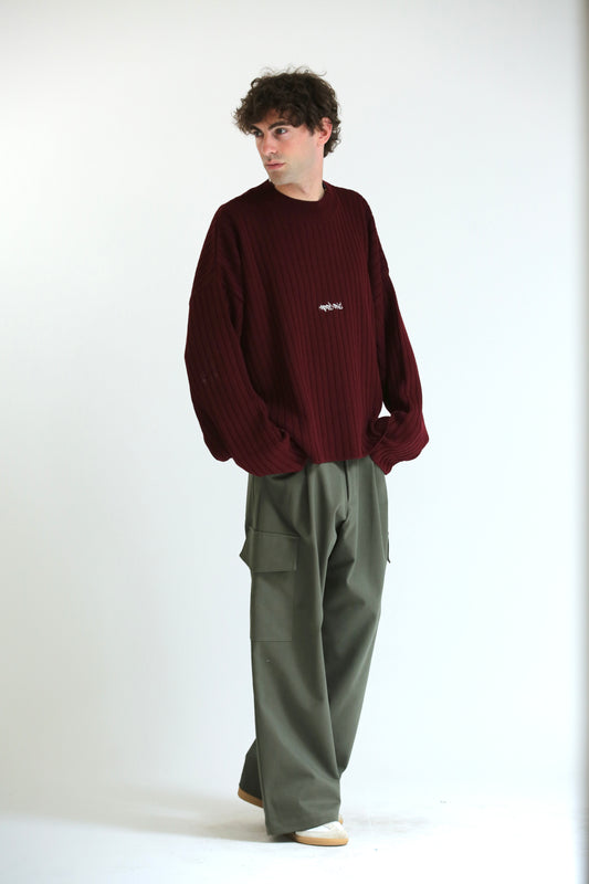 Pantalone cargo cotone verde