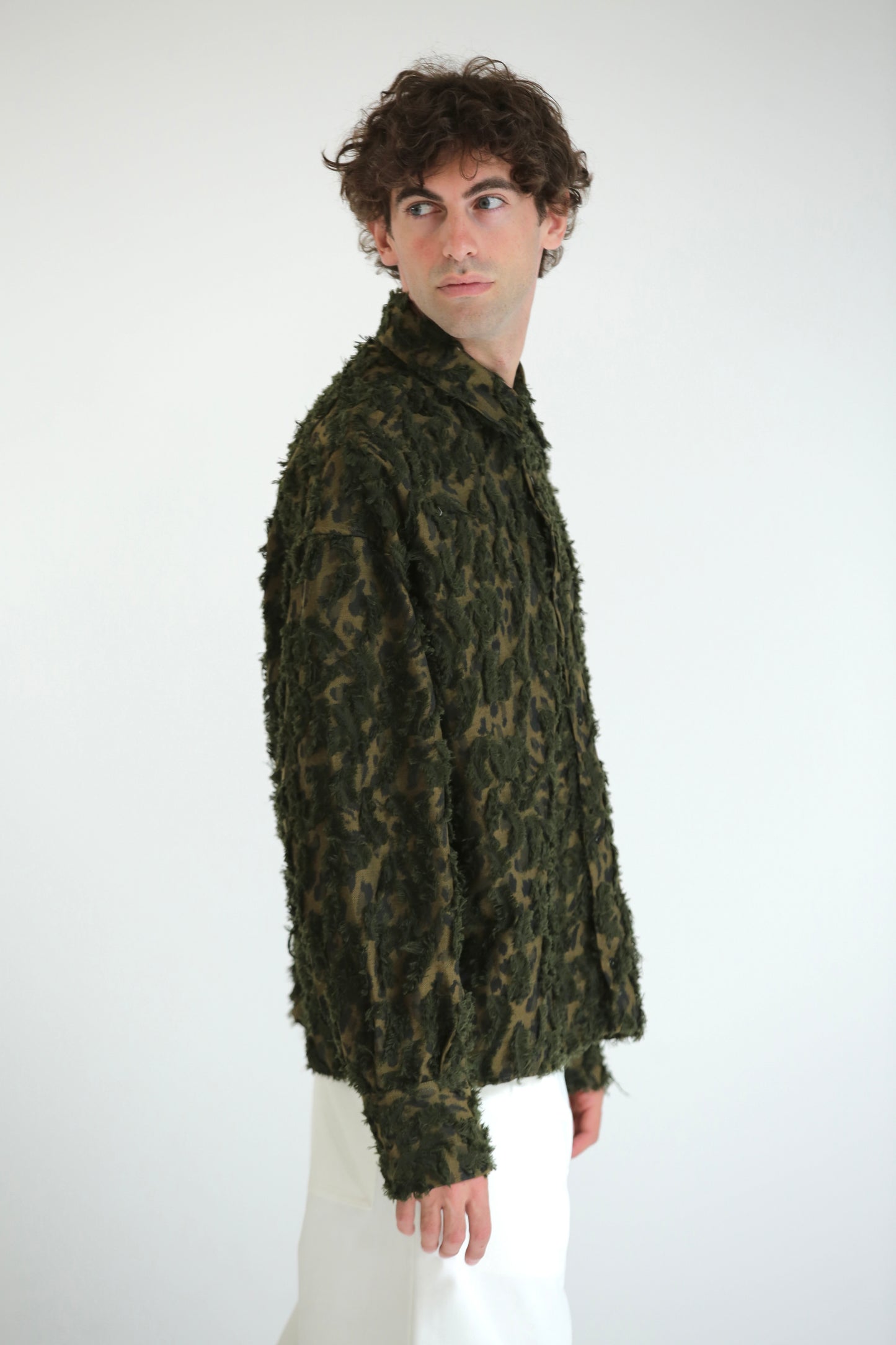 Camicia in rilievo verde