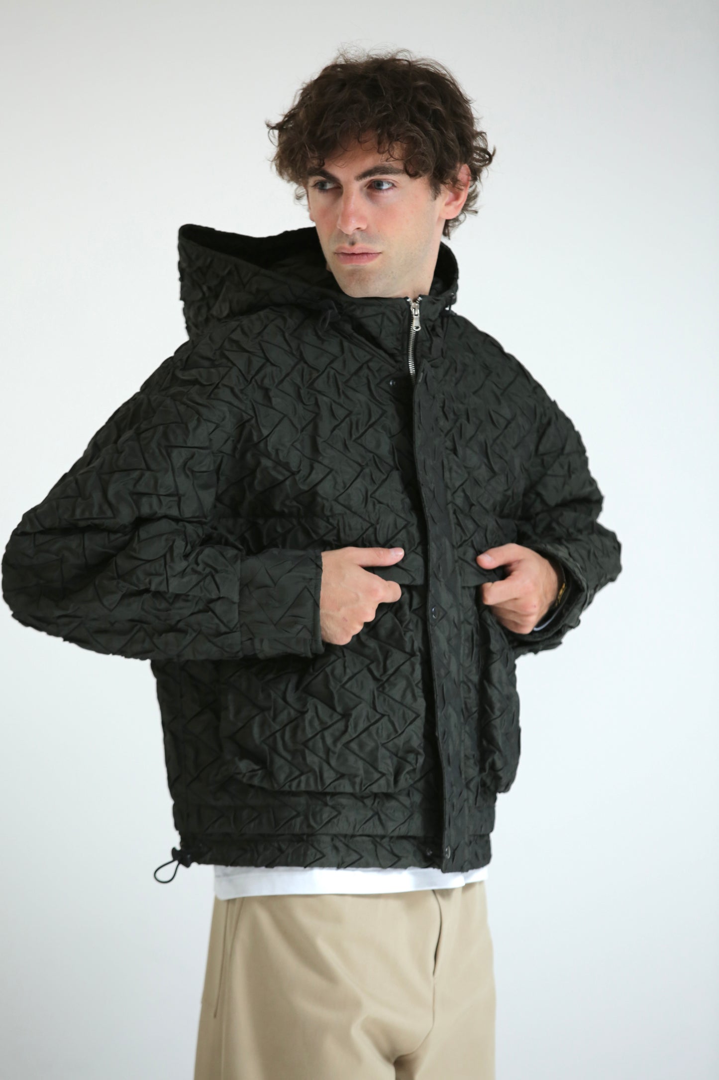 Bomber trapuntato verde