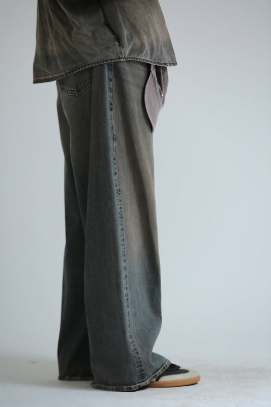 Jeans Baggy lavaggio fango