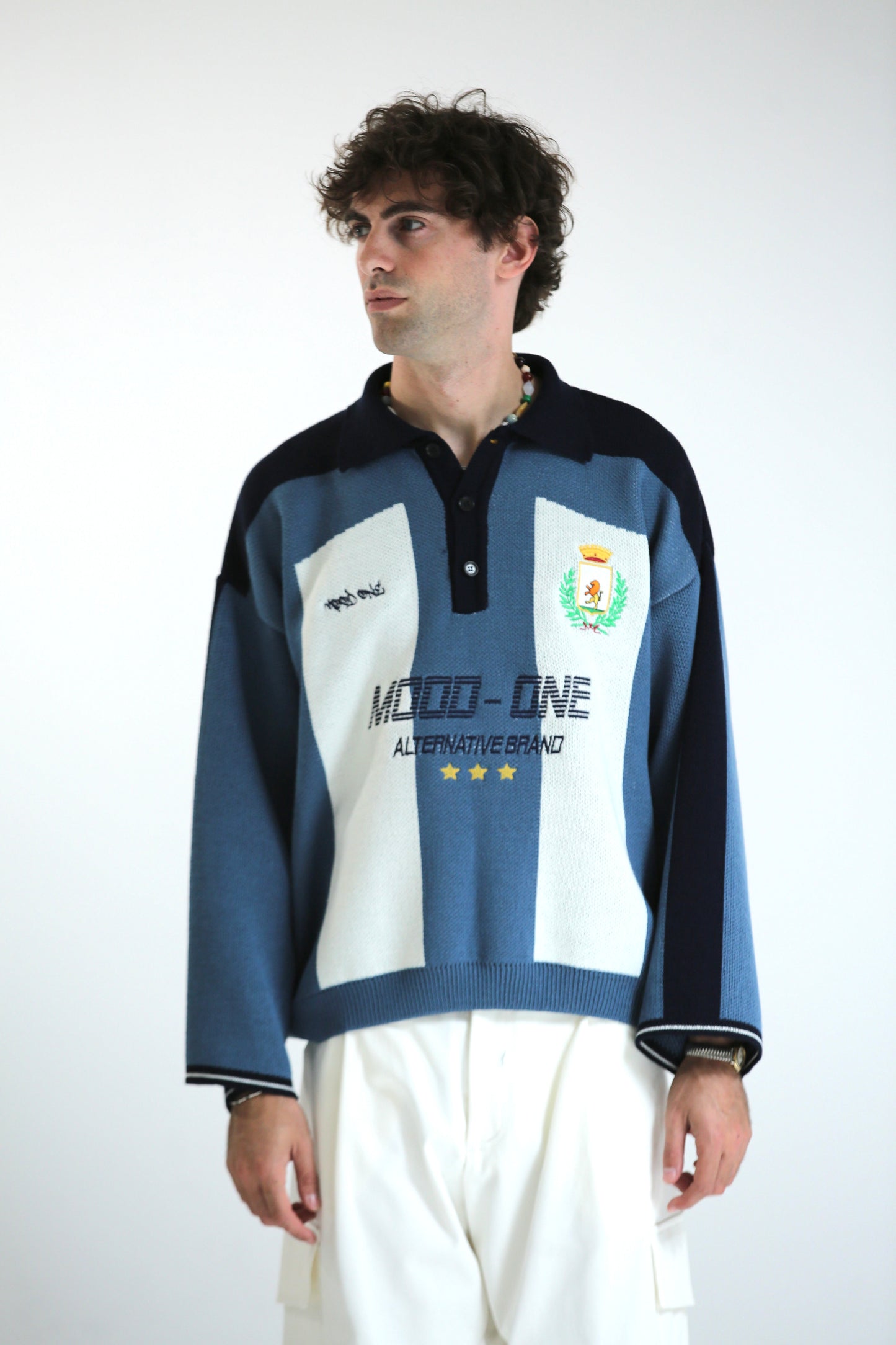 Maglione FOOTBALL celeste bianco