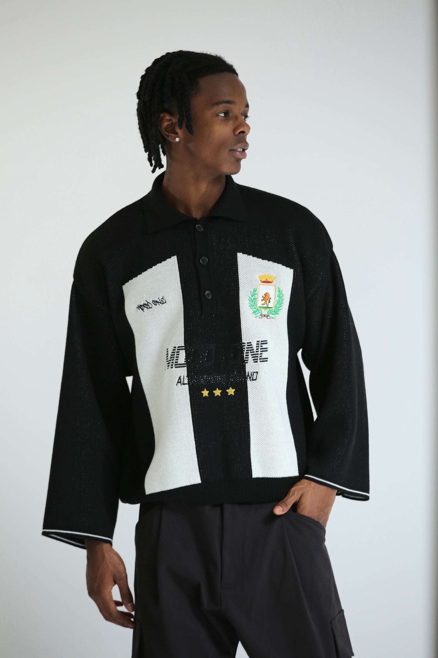 Maglione FOOTBALL bianco nero