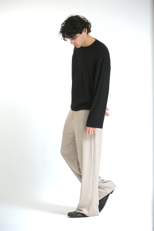 Maglioncino crop a coste nero