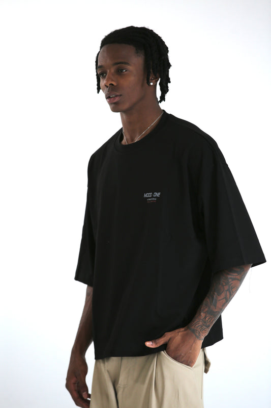 T-shirt city nera manica 3/4