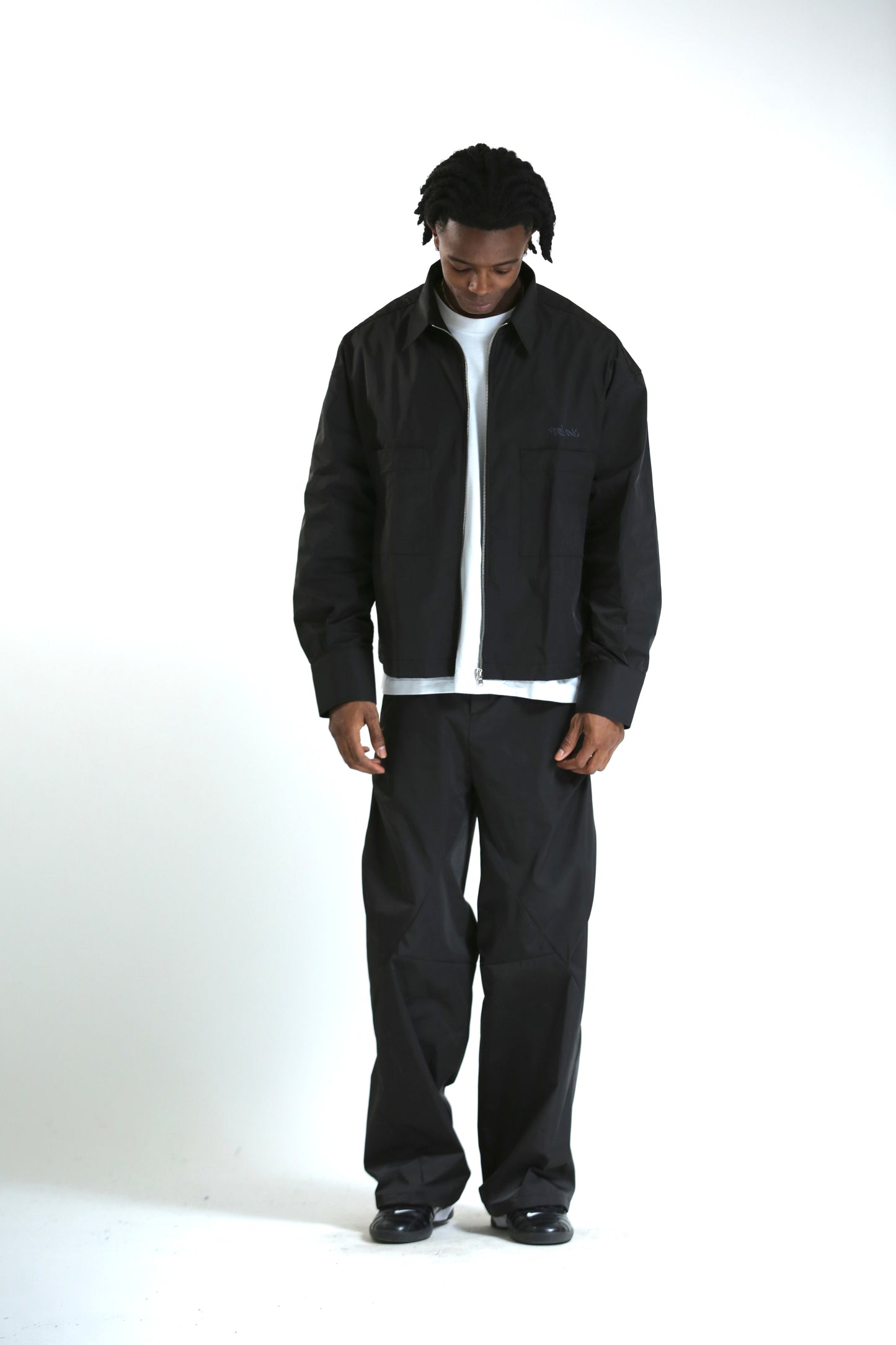 Work shirt nylon crop nera