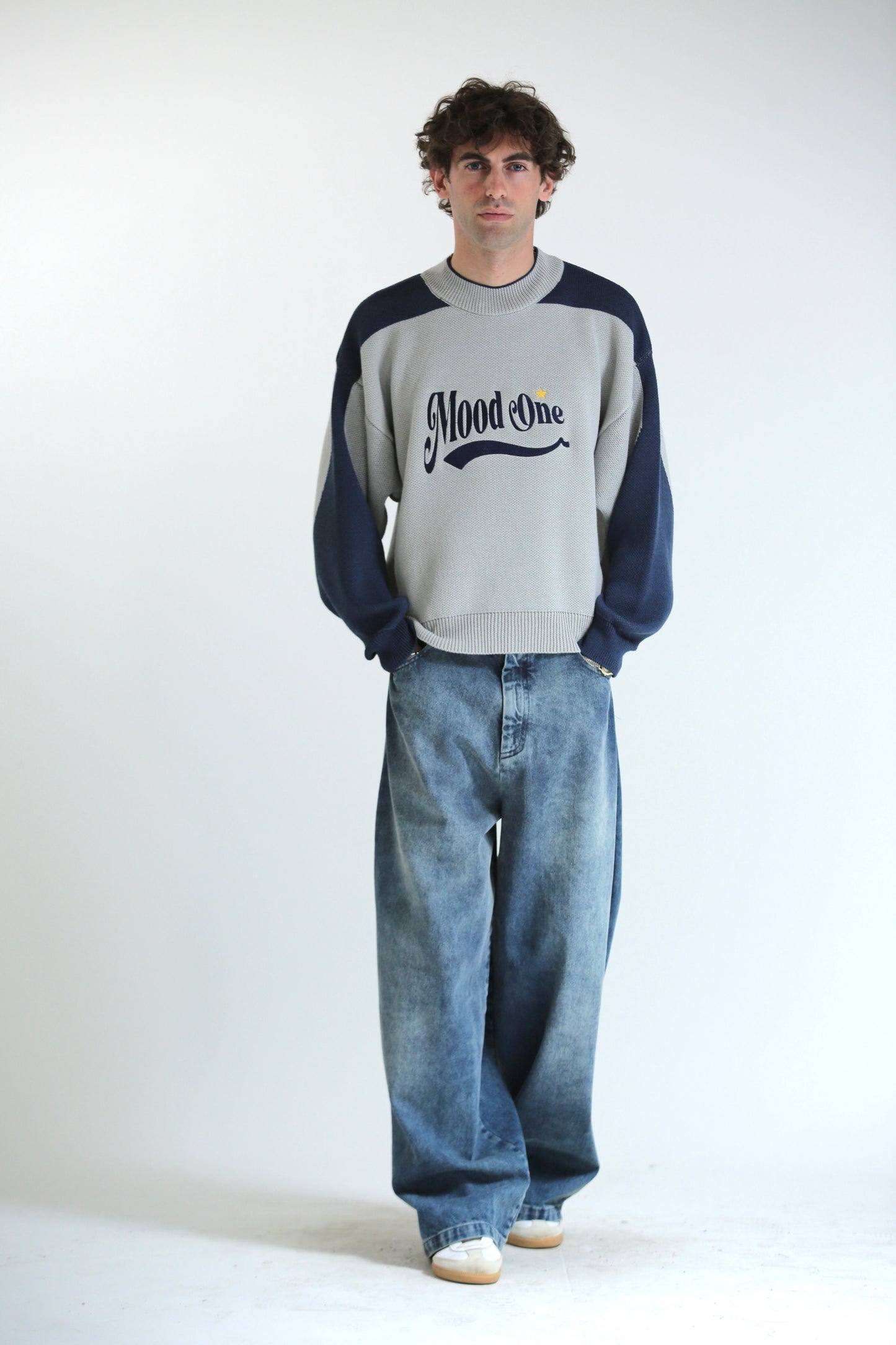 Maglione logo grigio