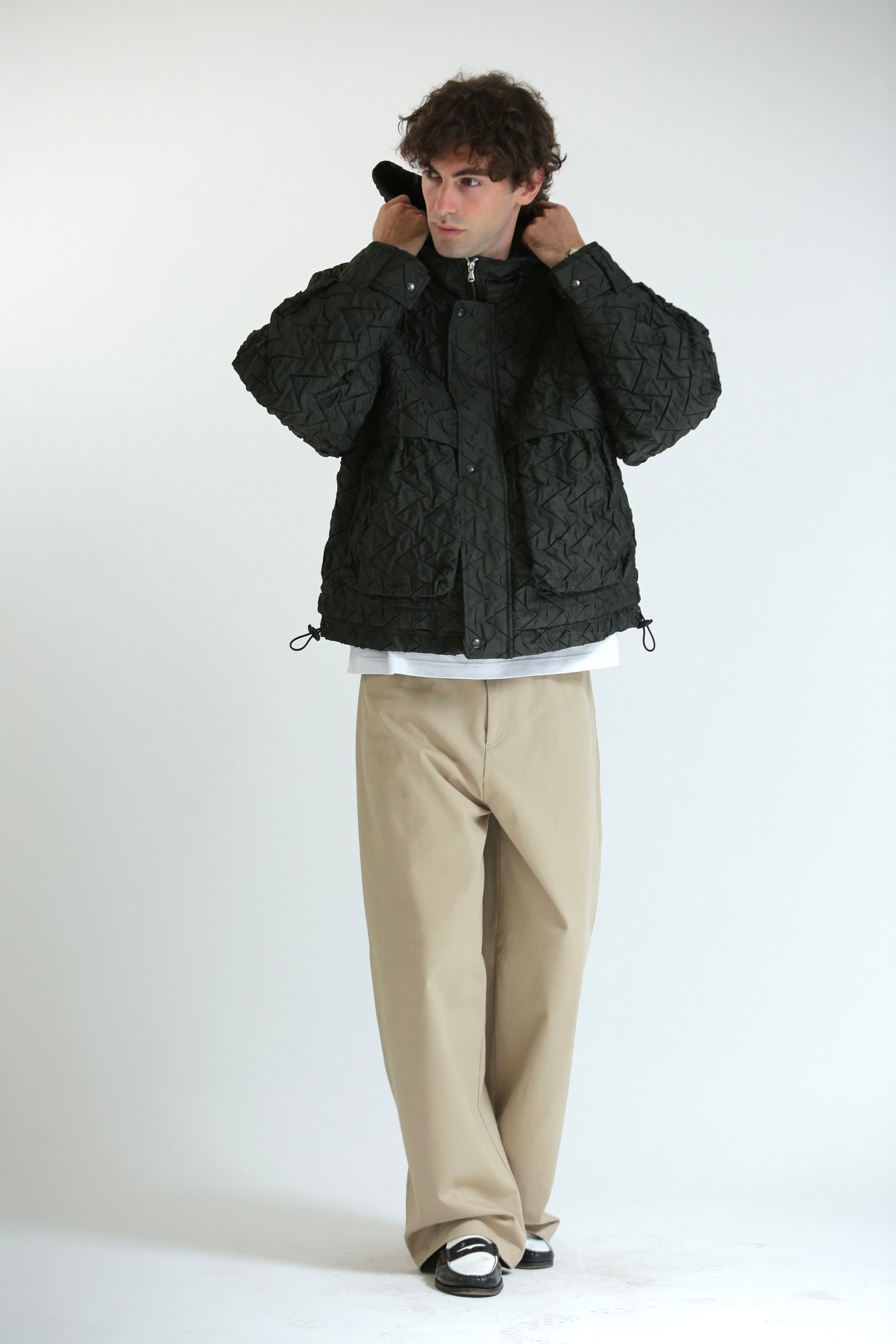 Pantalone Baggy in cotone beige