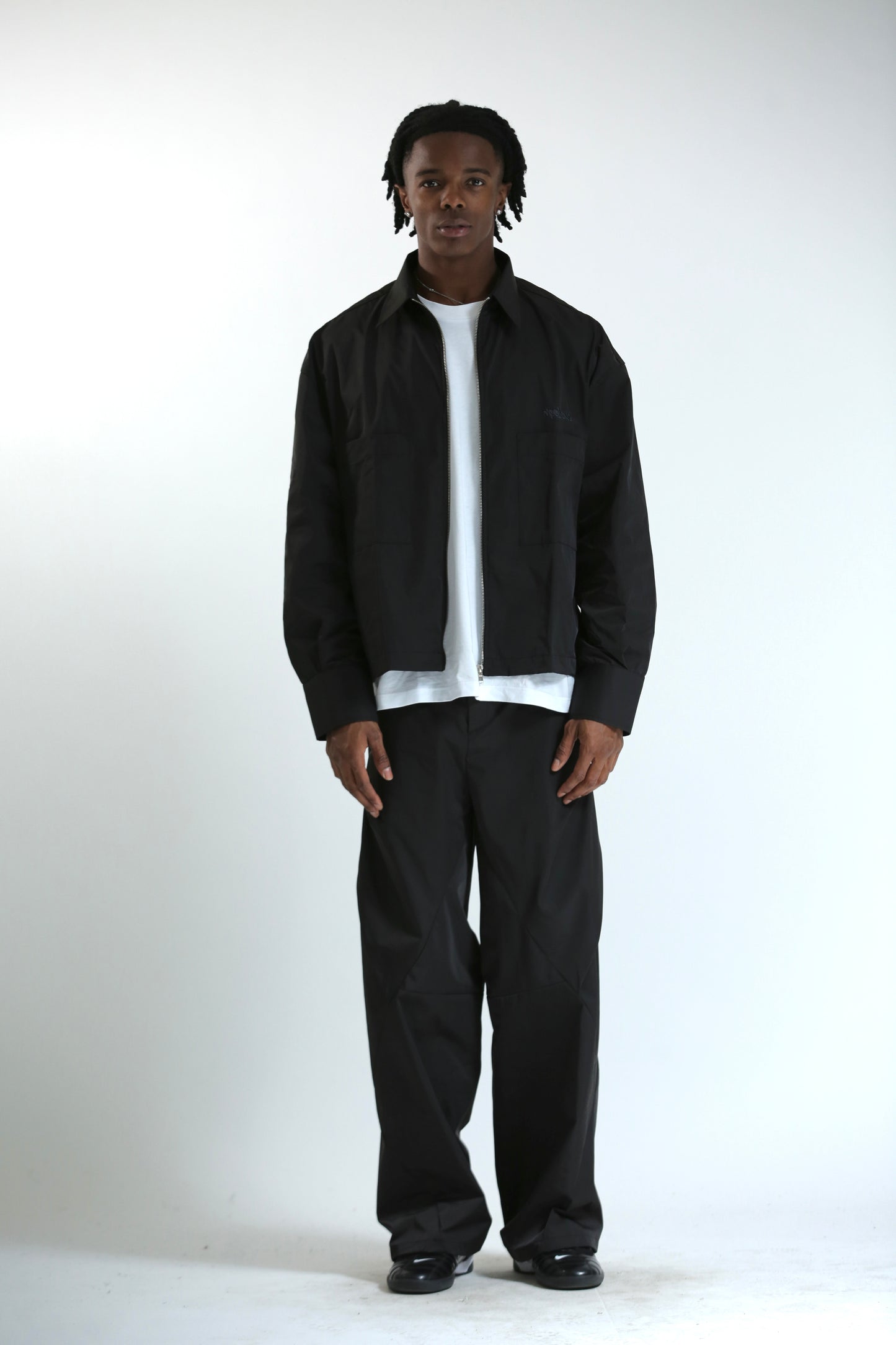 Work shirt nylon crop nera