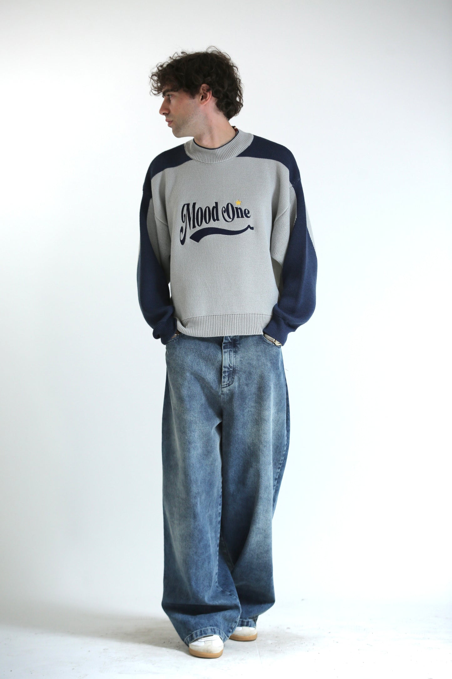 Maglione logo grigio
