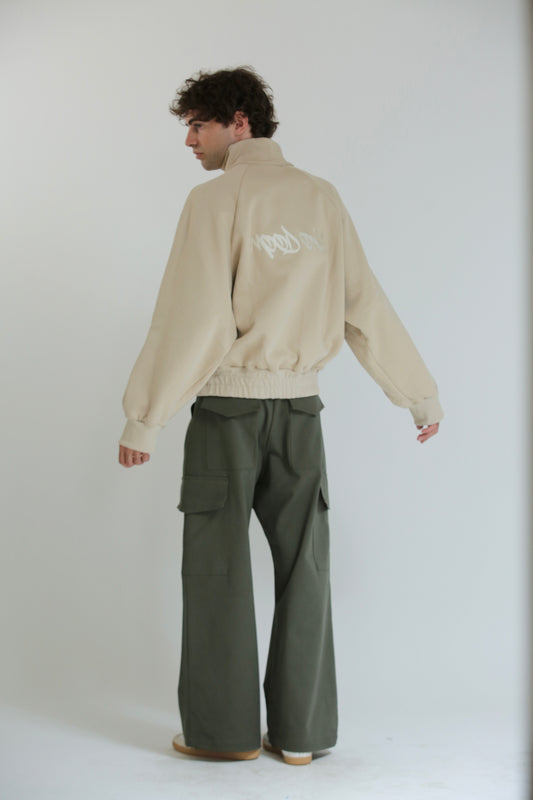 Felpa collo alto beige