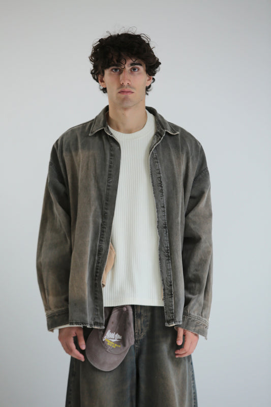 Denim jacket lavaggio fango