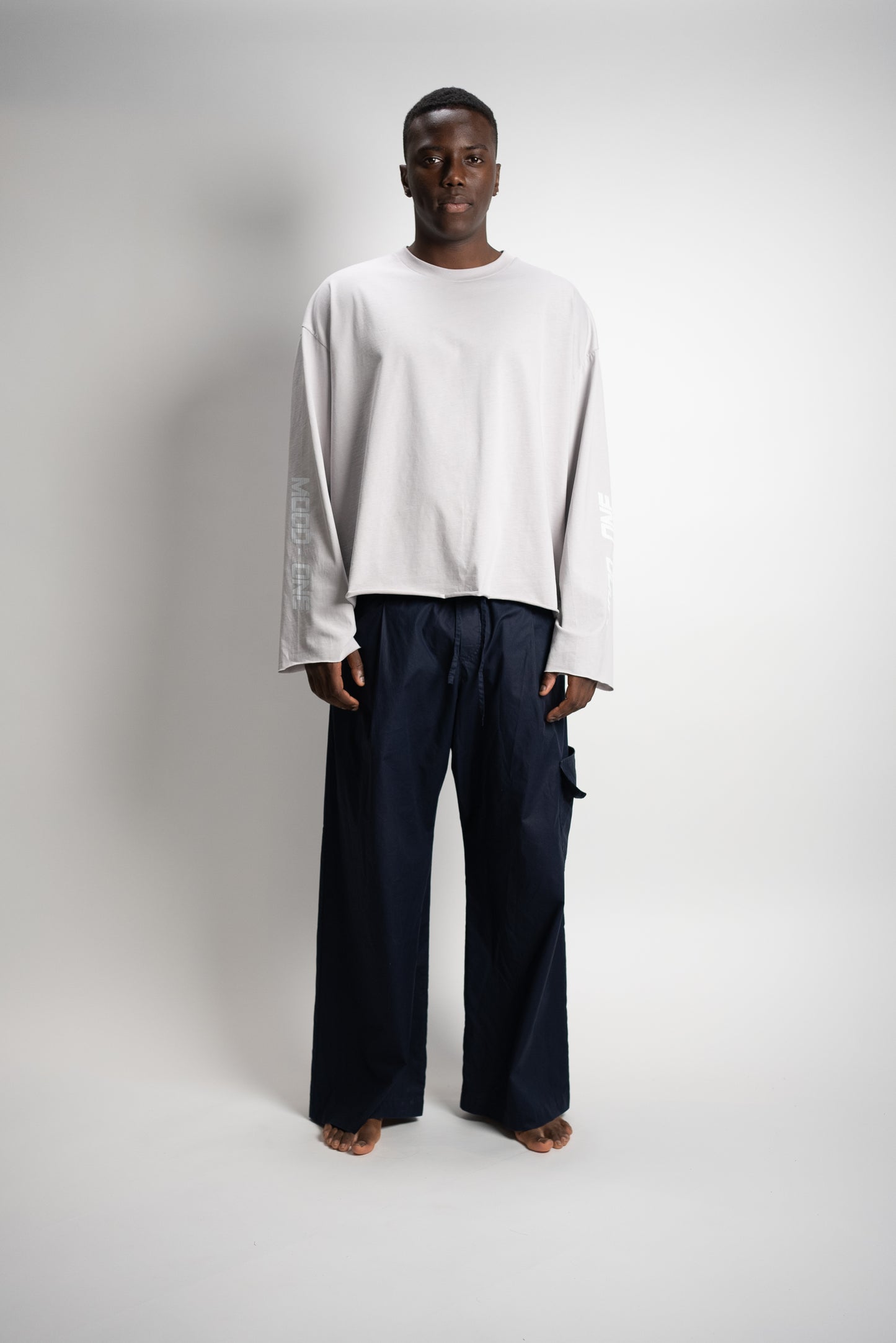 Long sleev unisex grigio perla