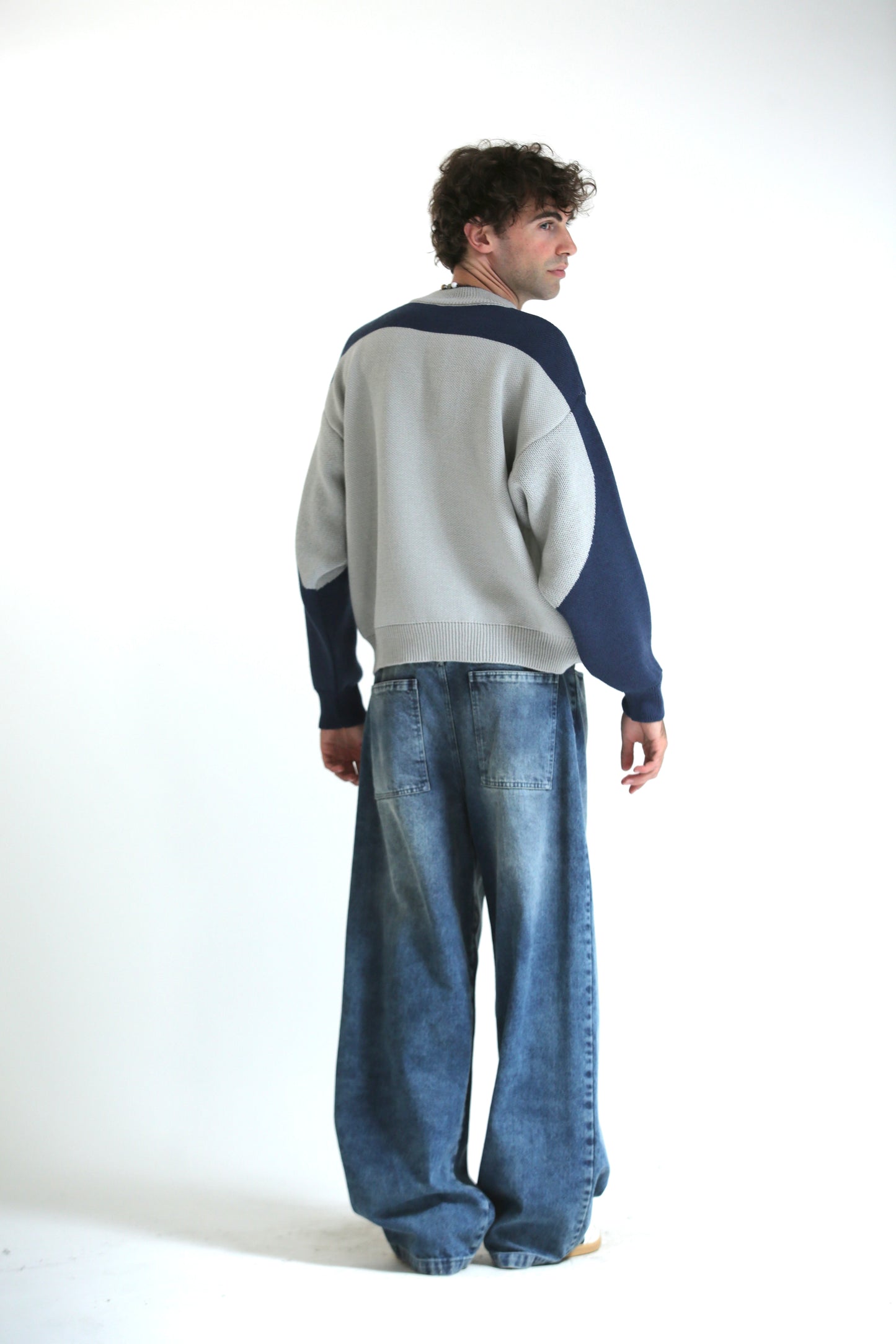 Maglione logo grigio