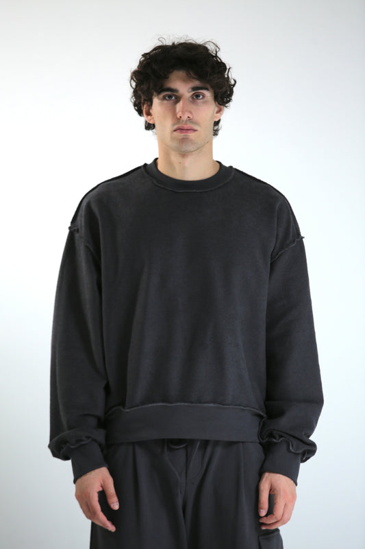 Felpa girogola REVERSIBILE piombo