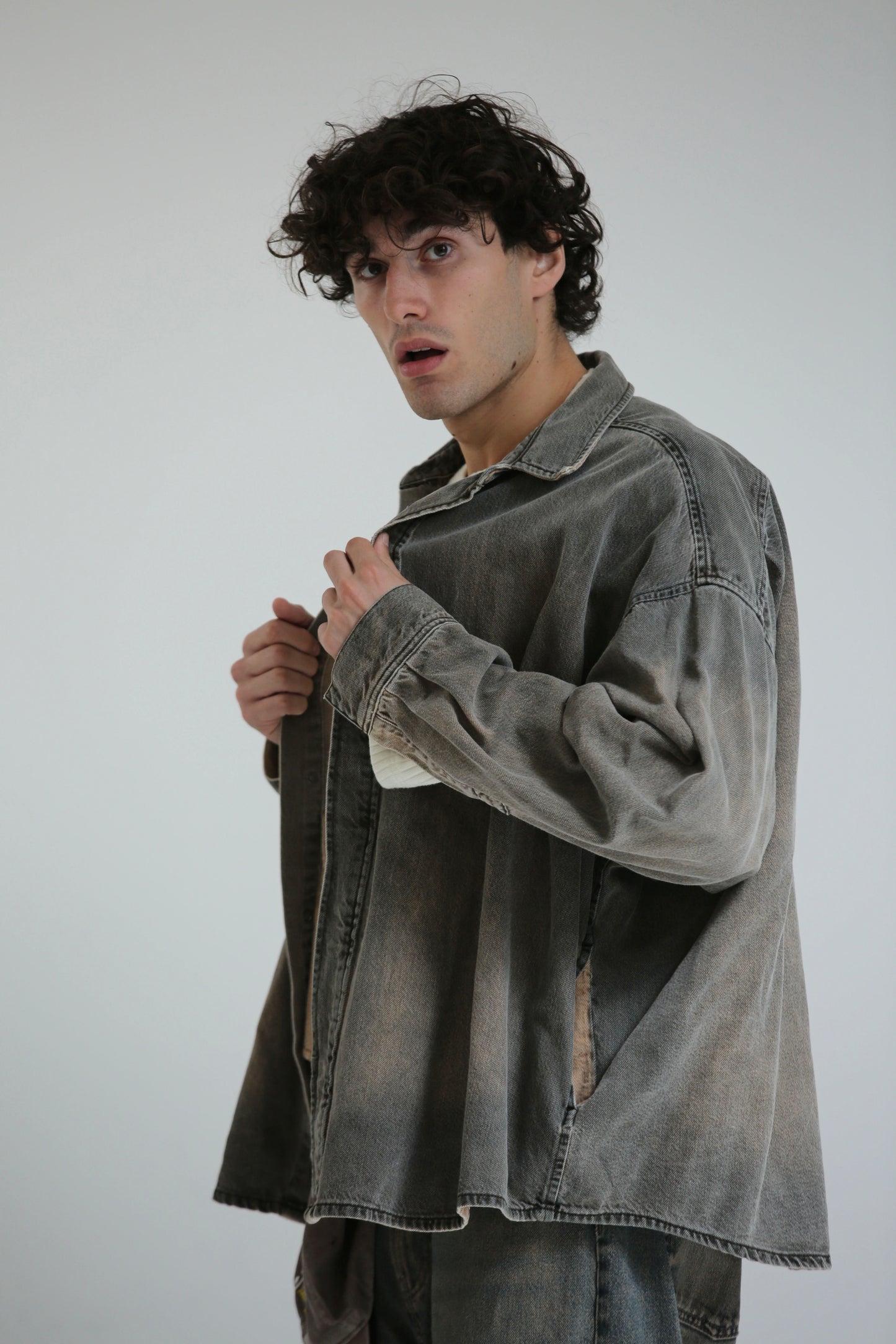 Denim jacket lavaggio fango