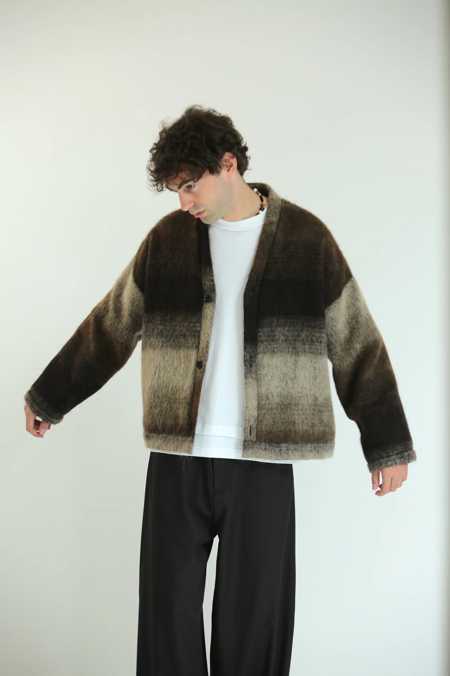 Cardigan mohair moro/biege