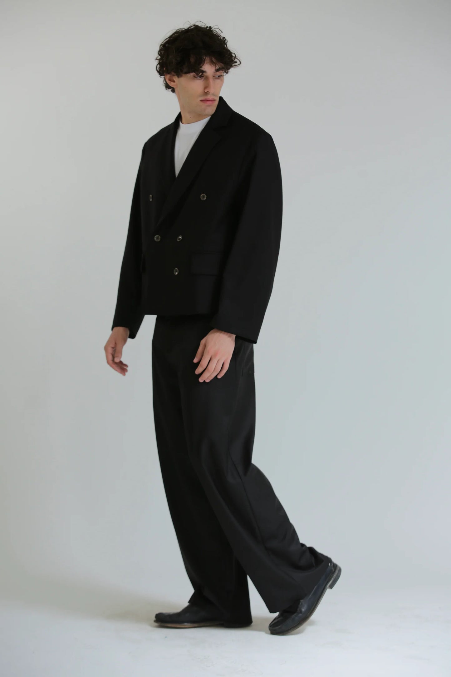 Giacca oversize doppiopetto crop