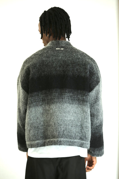 Cardigan mohair grigio nero