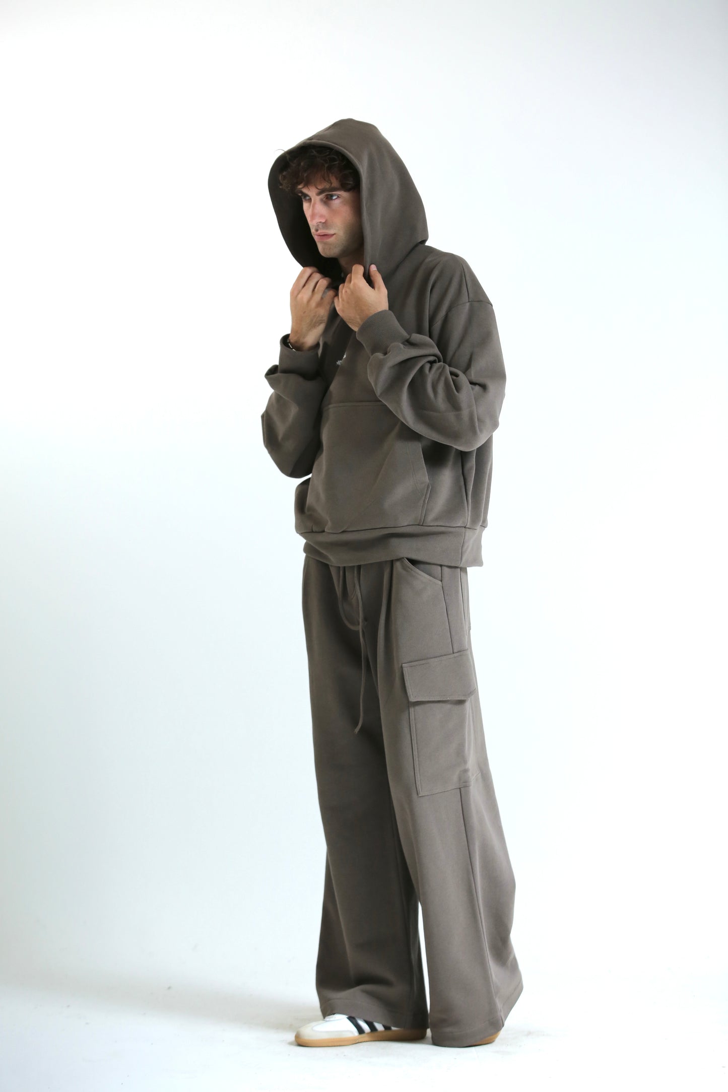 Pantalone Baggy felpa tasconato moro