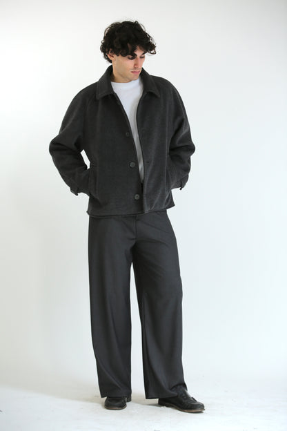 Cappotto lungo/corto panno grigio