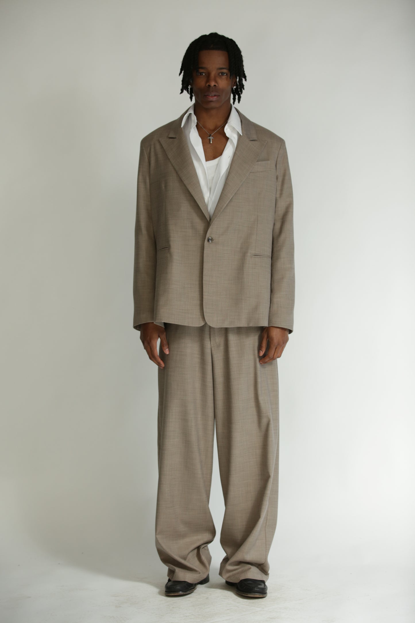 Giacca monopetto Over beige